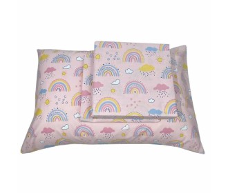 Σετ παιδικά σεντόνια μονά rainbow clouds από 100% βαμβάκι 175x260εκ. Σετ παιδικά σεντόνια μονά rainbow clouds από 100% βαμβάκι 175x260εκ.
