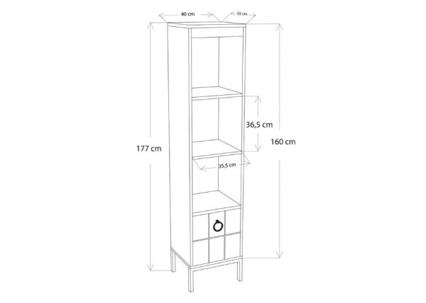 Βιβλιοθήκη καρυδί 40x35xΥ177 εκ. Βιβλιοθήκη καρυδί 40x35xΥ177 εκ.