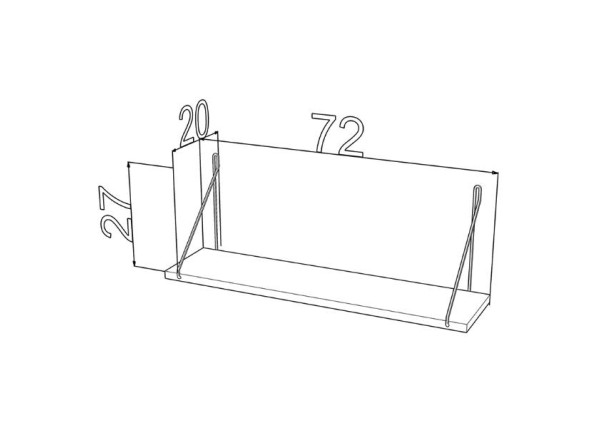 Ράφι τοίχου AGILAN μελαμίνης καρυδί χρωμίου 72x20xΥ27 εκ.