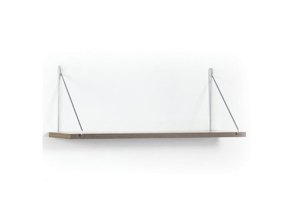 Ράφι τοίχου AGILAN μελαμίνης καρυδί χρωμίου 72x20xΥ27 εκ.