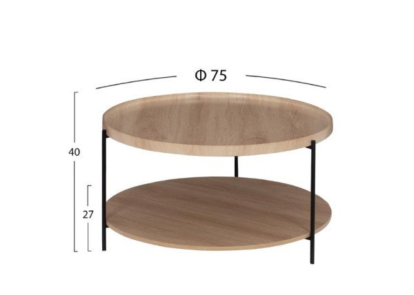 Τραπέζι σαλονιού MATTEO 2 επιπέδων στρογγυλό φυσικό-μαύρο ⌀75xΥ40 εκ. Τραπέζι σαλονιού MATTEO 2 επιπέδων στρογγυλό φυσικό-μαύρο ⌀75xΥ40 εκ.