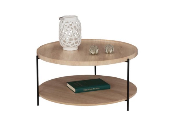 Τραπέζι σαλονιού MATTEO 2 επιπέδων στρογγυλό φυσικό-μαύρο ⌀75xΥ40 εκ. Τραπέζι σαλονιού MATTEO 2 επιπέδων στρογγυλό φυσικό-μαύρο ⌀75xΥ40 εκ.