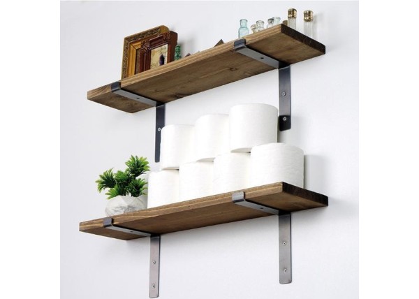 Ραφιέρα τοίχου σε καρυδί χρώμα 60x14x16 εκ.