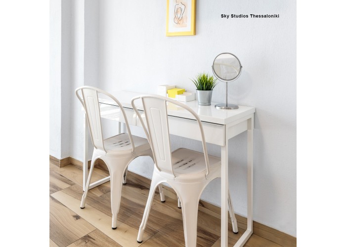 Καρέκλα μεταλλική Nextdeco Loft στοιβαζόμενη ivory 45x48xΥ85εκ Καρέκλα μεταλλική Nextdeco Loft στοιβαζόμενη ivory 45x48xΥ85εκ