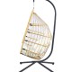 Κρεμαστή κούνια Nextdeco Wanda rattan με λευκά μαξιλάρια Υ110x85x62εκ.