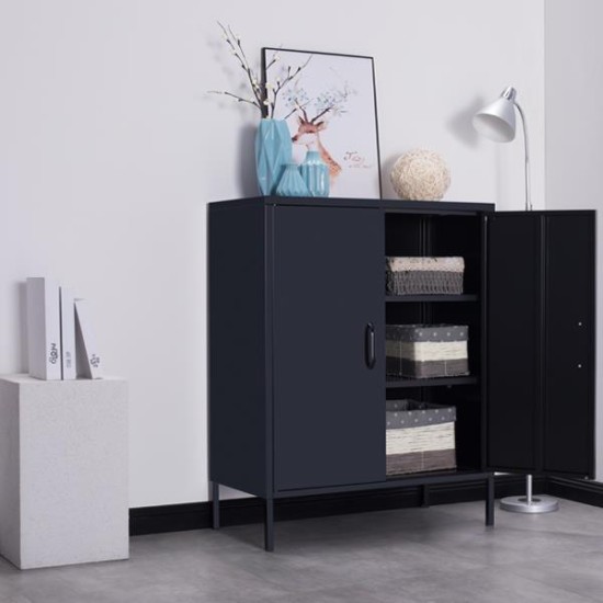 Ντουλάπα μεταλλική Nextdeco δίφυλλη μαύρη Υ102x80x40εκ. Ντουλάπα μεταλλική Nextdeco δίφυλλη μαύρη Υ102x80x40εκ.