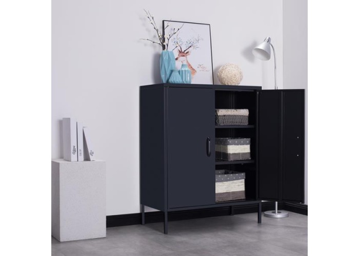 Ντουλάπα μεταλλική Nextdeco δίφυλλη μαύρη Υ102x80x40εκ. Ντουλάπα μεταλλική Nextdeco δίφυλλη μαύρη Υ102x80x40εκ.