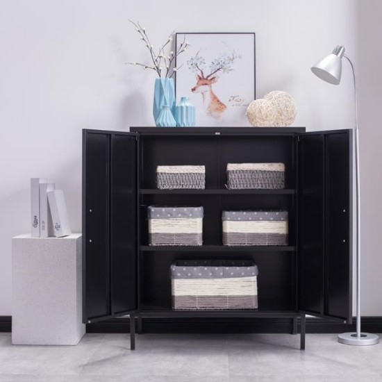 Ντουλάπα μεταλλική Nextdeco δίφυλλη μαύρη Υ102x80x40εκ. Ντουλάπα μεταλλική Nextdeco δίφυλλη μαύρη Υ102x80x40εκ.