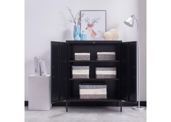 Ντουλάπα μεταλλική Nextdeco δίφυλλη μαύρη Υ102x80x40εκ. Ντουλάπα μεταλλική Nextdeco δίφυλλη μαύρη Υ102x80x40εκ.