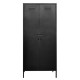Ντουλάπα μεταλλική Nextdeco δίφυλλη μαύρη Υ170x76x50εκ.