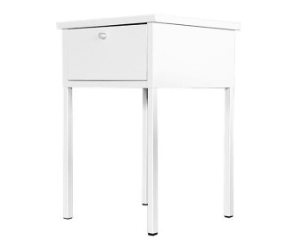 Τραπεζάκι κομοδίνο Nextdeco μεταλλικό με συρτάρι λευκό Υ60x40x40εκ. Τραπεζάκι κομοδίνο Nextdeco μεταλλικό με συρτάρι λευκό Υ60x40x40εκ.