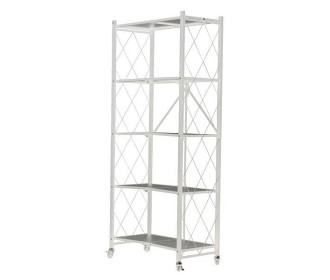 Ραφιέρα μεταλλική Nextdeco αναδιπλούμενη με ρόδες λευκή Υ162x72x36εκ. Ραφιέρα μεταλλική Nextdeco αναδιπλούμενη με ρόδες λευκή Υ162x72x36εκ.