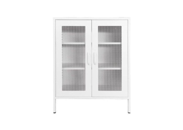 Ντουλάπα μεταλλική Nextdeco δίφυλλη λευκή Υ102x80x35εκ.