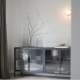 Έπιπλο τηλεόρασης μεταλλικό Nextdeco με ανοιγόμενες πόρτες μαύρο Υ80x150x35εκ.