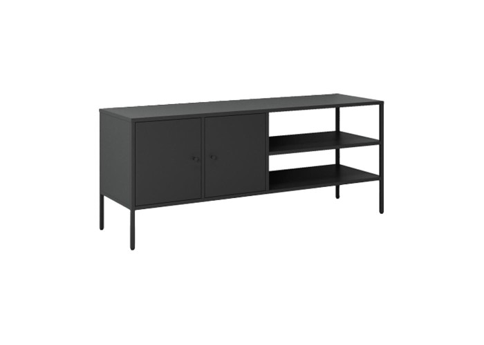 Έπιπλο τηλεόρασης μεταλλικό Nextdeco με ανοιγόμενες πόρτες μαύρο Υ50x120x35εκ. Έπιπλο τηλεόρασης μεταλλικό Nextdeco με ανοιγόμενες πόρτες μαύρο Υ50x120x35εκ.
