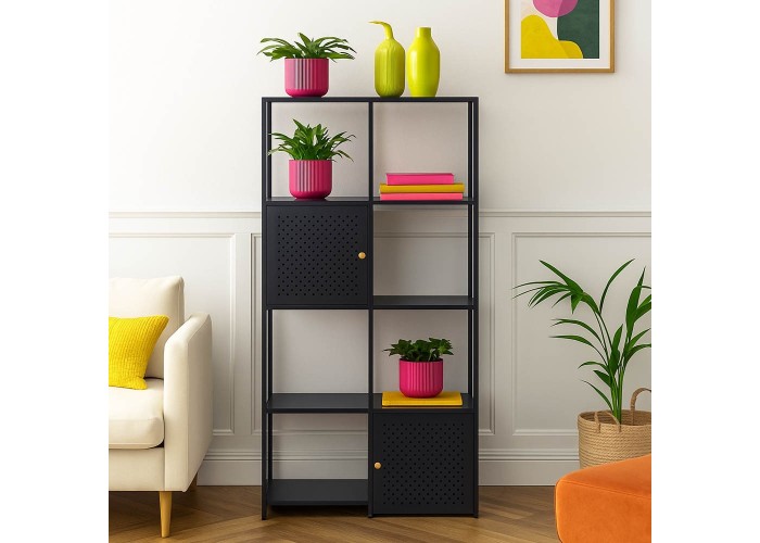 Ραφιέρα μεταλλική Nextdeco με 4 ράφια μαύρη Υ175x80x35εκ. Ραφιέρα μεταλλική Nextdeco με 4 ράφια μαύρη Υ175x80x35εκ.