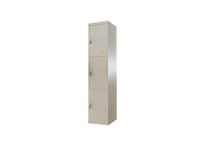 Ντουλάπι μεταλλικό Nextdeco 3 πόρτες με κλειδιά Υ185x38x45εκ.