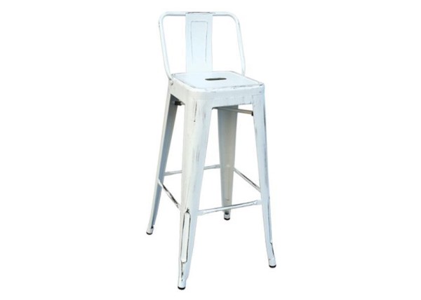 RELIX σκαμπώ bar με πλάτη Y76-100x43x43εκ., antique white RELIX σκαμπώ bar με πλάτη Y76-100x43x43εκ., antique white