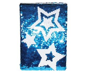 Τετράδιο με παγιέτες, Αστέρια, 80 φύλλα, 15x21 εκ. Τετράδιο με παγιέτες, Αστέρια, 80 φύλλα, 15x21 εκ.