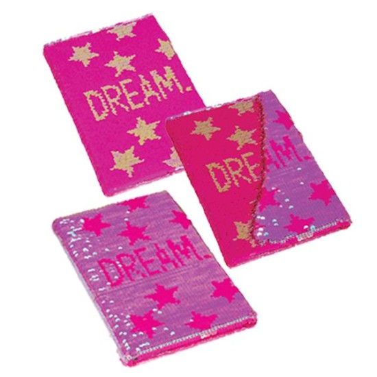 Τετράδιο με παγιέτες, Dream, 80 φύλλα, 15x21 εκ. Τετράδιο με παγιέτες, Dream, 80 φύλλα, 15x21 εκ.