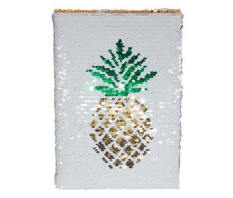 Τετράδιο με παγιέτες, Ανανάς, 80 φύλλα, 15x21 εκ. Τετράδιο με παγιέτες, Ανανάς, 80 φύλλα, 15x21 εκ.