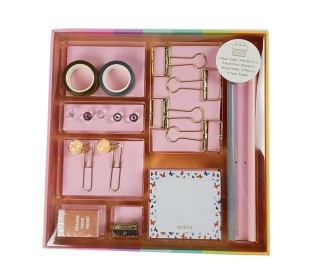 Σετ γραφικής ύλης butterflies 19 τεμ. σε κουτί δώρου Υ3x22×22εκ.