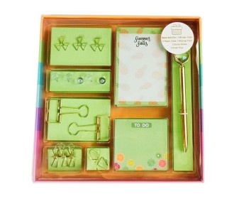 Σετ γραφικής ύλης fruits 18 τεμ. σε κουτί δώρου Υ3x22×22εκ.