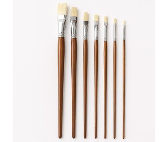 Πινέλα ζωγραφικής μακριά λαβή σετ 7 τεμαχίων flat μύτη