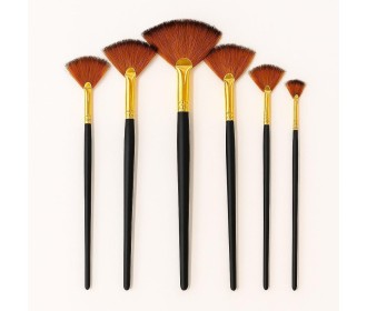 Πινέλα ζωγραφικής βεντάλια κοντή λαβή σετ 6 τεμαχίων