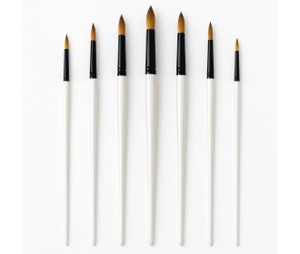 Πινέλα ζωγραφικής με κοντή λαβή στρογγυλή μύτη σετ 6 τεμαχίων