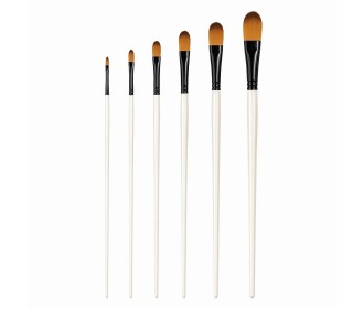 Πινέλα ζωγραφικής με κοντή λαβή ova μύτη σετ 6 τεμαχίων