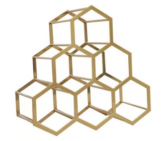 Κάβα για 6 μπουκάλια μεταλλική σε χρυσό 35x17x34εκ. Κάβα για 6 μπουκάλια μεταλλική σε χρυσό 35x17x34εκ.