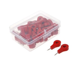 Πινέζες-ξύλινοι δείκτες χάρτη κόκκινοι 3εκ. 40τμχ.