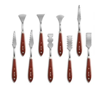 Σετ σπάτουλες 9 τεμάχια με ξύλινη λαβή