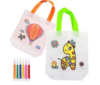 Τσάντα non wooven λευκή για ζωγραφική με 6 μαρκαδόρους Υ25x20x0.3εκ. Τσάντα non wooven λευκή για ζωγραφική με 6 μαρκαδόρους Υ25x20x0.3εκ.