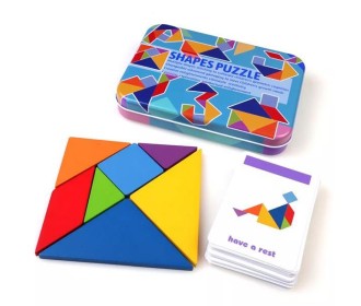 Tangram 7 τεμαχίων σε μεταλλικό κουτί 17x12xΥ3εκ.