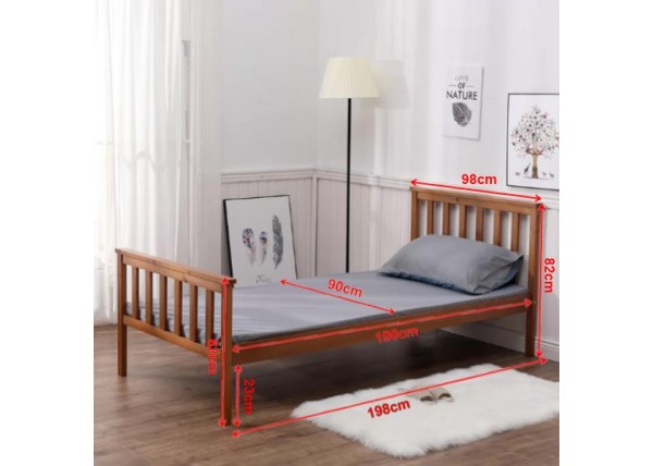Κρεβάτι μονό Nexdeco Wilton (για στρώμα 90x190εκ.), σε φυσικό χρώμα Υ82x198x98εκ. Κρεβάτι μονό Nexdeco Wilton (για στρώμα 90x190εκ.), σε φυσικό χρώμα Υ82x198x98εκ.