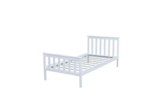 Κρεβάτι μονό Nexdeco Wilton (για στρώμα 90x190εκ.), σε λευκό χρώμα Υ82x198x98εκ.