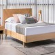 Κρεβάτι διπλό Nextdeco Stanley για στρώμα 160x200εκ. σε φυσικό χρώμα Υ90x168x210εκ.