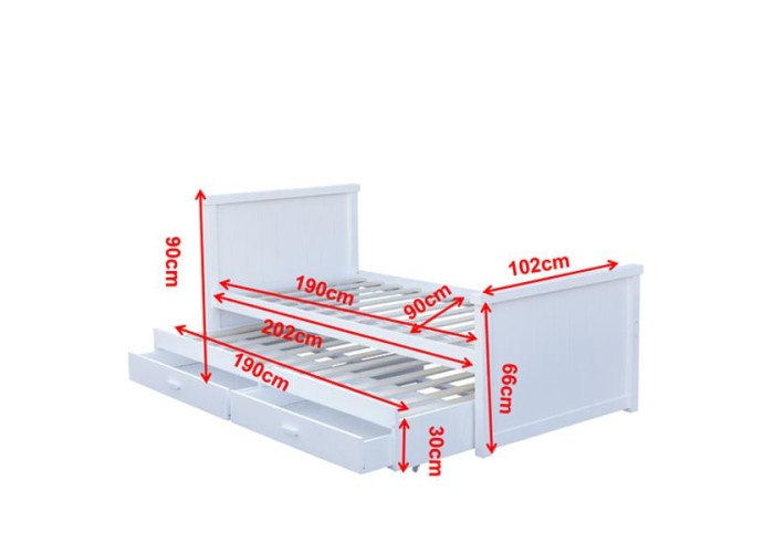 Κρεβάτι μονό Nextdeco Elliot (στρώμα 90x190εκ.) με αποθηκευτικό χώρο λευκό Υ90x100x210εκ Κρεβάτι μονό Nextdeco Elliot (στρώμα 90x190εκ.) με αποθηκευτικό χώρο λευκό Υ90x100x210εκ