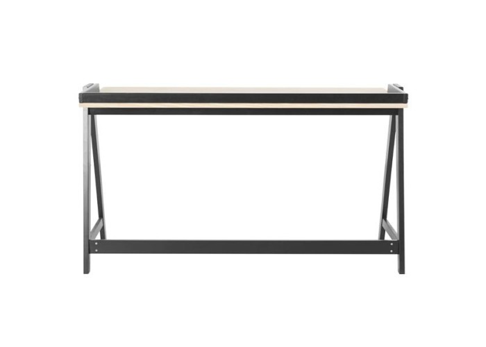 Γραφείο μεταλλικό σκελετό Nextdeco και ξύλινη επιφάνεια σε φυσικό χρώμα μαύρο Υ79x120x60εκ Γραφείο μεταλλικό σκελετό Nextdeco και ξύλινη επιφάνεια σε φυσικό χρώμα μαύρο Υ79x120x60εκ