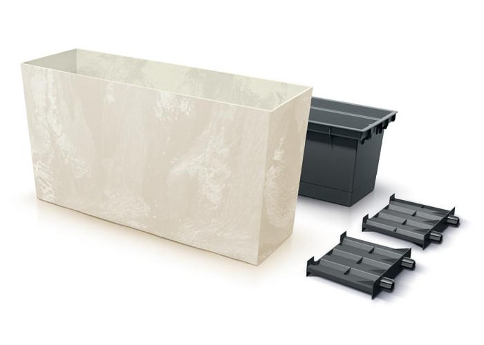 Ζαρντινιέρα εκρού beton effect Y40,6x77x23,5εκ.