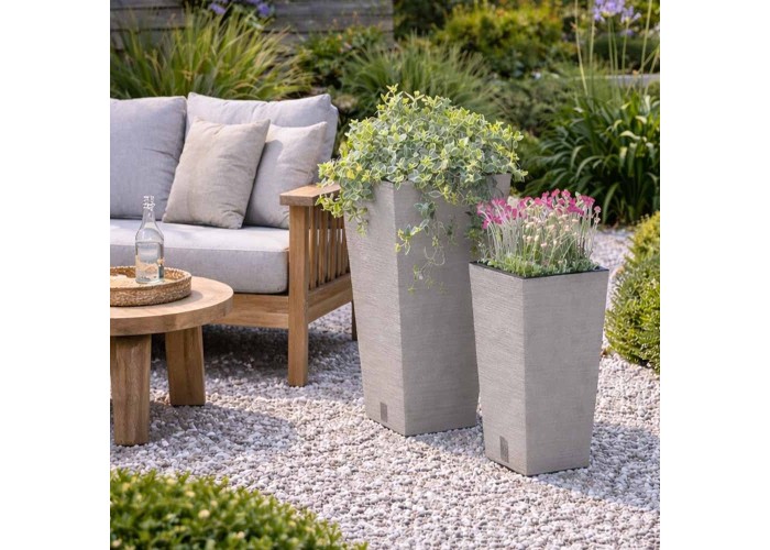 Γλάστρα - κασπώ FURU λευκό Y55x29,5x29,5εκ Γλάστρα - κασπώ FURU λευκό Y55x29,5x29,5εκ