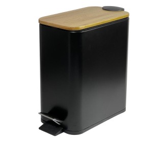 Κάδος απορριμμάτων με απαλό κλείσιμο μαύρος 6l, Y14,5x28x28εκ. Κάδος απορριμμάτων με απαλό κλείσιμο μαύρος 6l, Y14,5x28x28εκ.