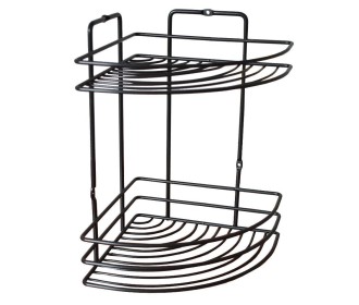 Ραφιέρα μπάνιου γωνιακή 2 ράφια Nextdeco μαύρη Υ27xØ19εκ. Ραφιέρα μπάνιου γωνιακή 2 ράφια Nextdeco μαύρη Υ27xØ19εκ.