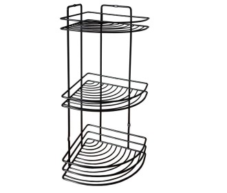 Ραφιέρα μπάνιου γωνιακή 3 ράφια Nextdeco μαύρη Υ48xØ19εκ. Ραφιέρα μπάνιου γωνιακή 3 ράφια Nextdeco μαύρη Υ48xØ19εκ.