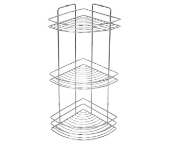 Ραφιέρα μπάνιου γωνιακή Nextdeco 3 ράφια επιχρωμιωμένο ατσάλi Υ48xØ19εκ Ραφιέρα μπάνιου γωνιακή Nextdeco 3 ράφια επιχρωμιωμένο ατσάλi Υ48xØ19εκ