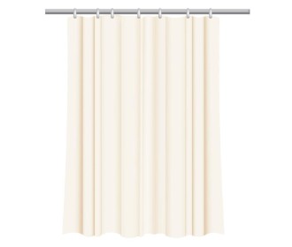 Κουρτίνα μπάνιου με 12 κρίκους εκρού Υ200x180εκ. Κουρτίνα μπάνιου με 12 κρίκους εκρού Υ200x180εκ.