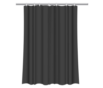 Κουρτίνα μπάνιου με 12 κρίκους μαύρη Υ200x180εκ. Κουρτίνα μπάνιου με 12 κρίκους μαύρη Υ200x180εκ.