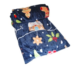 Xριστουγεννιάτικη κουβέρτα fleece, μπλε μονή 150x200εκ. Xριστουγεννιάτικη κουβέρτα fleece, μπλε μονή 150x200εκ.